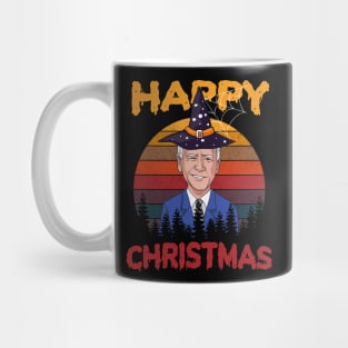 Vintage Joe Biden Funny Halloween Happy Christmas Witch Hat Mug